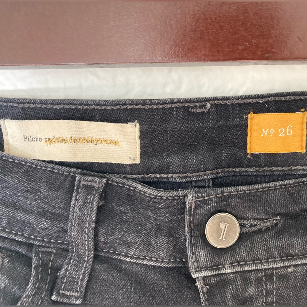 Pilcro & the Letterpress Anthropologie Black Denim Jeans, Size 26 - Picture 4 of 6